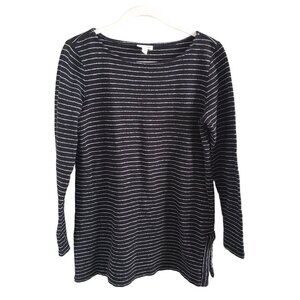 J.Jill woman's Size S Textured Long Sleeve Tunic with Side Slits for Comfort